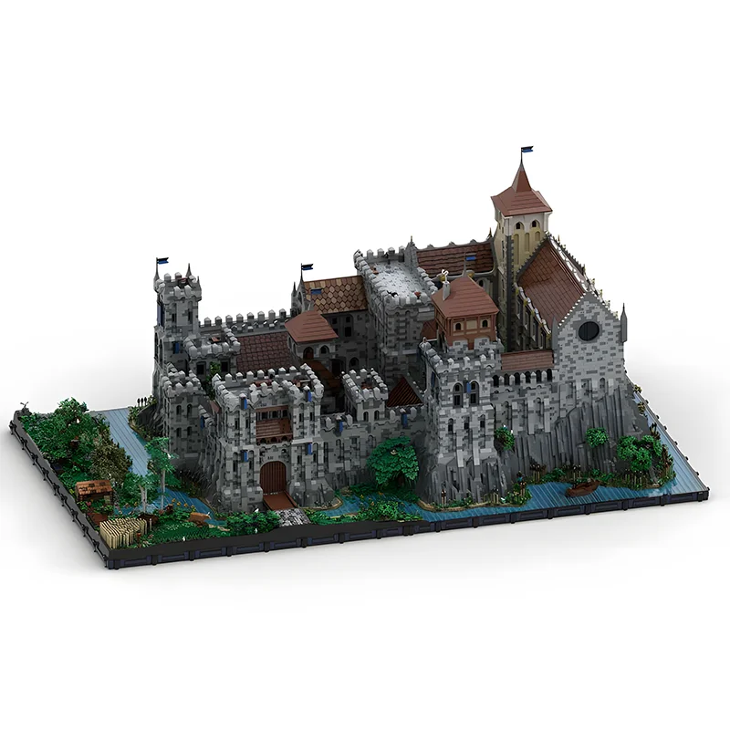 Bloques de construcción aplicables, serie completa de castillo medieval, modelo de juguete de ensamblaje difícil para adultos