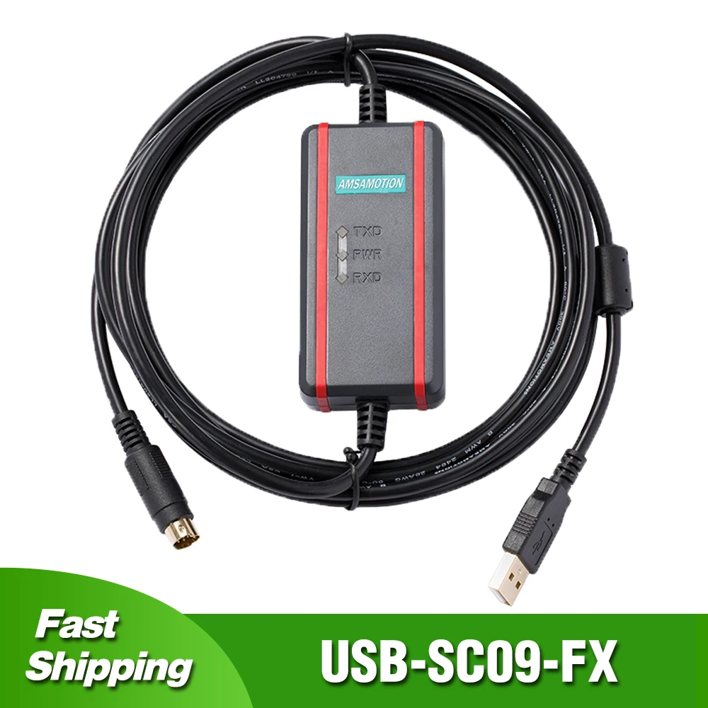 USB-SC09-FX Programming Cable For Mitsubishi FX MELSEC Series PLC USB To RS422 Adapter