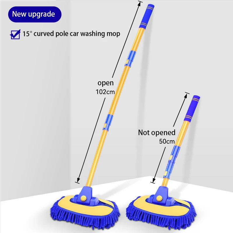 Car Cleaning Brush Car Wash Brush Telescopic Long Handle Mop Chenille Broom Detailing Adjustable Super Absorbent Auto Accessory