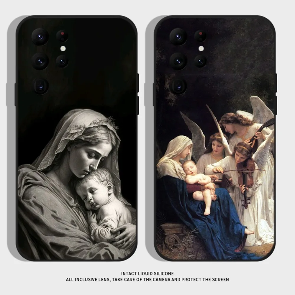 

Virgen Mary Virgin Bible Phone Case For Samsung S24,S22 Ultra,S20,S30 plus,S22 plus,S23,S30 ultra 5G Silicone Cover
