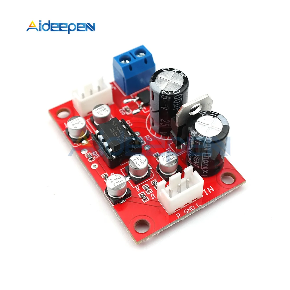 NE5532 Microphone Preamplifier Single Power Supply DC 7V-24V /AC 5V-16V Preamp Board Module Microphone Amps Moudle