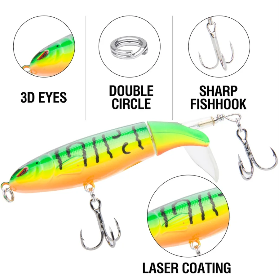 طعوم صيد ذات ذيل دوار ، بوبر صلب ، طعوم مروحية للصيد البحري ، 13 جم ، 10: 50: 8