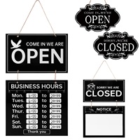 Business Hours Sign Store Welcome Chalkboard Open And Closed Sign Board for Restaurant Cafe Retail Shop Erasable Open Close Sign