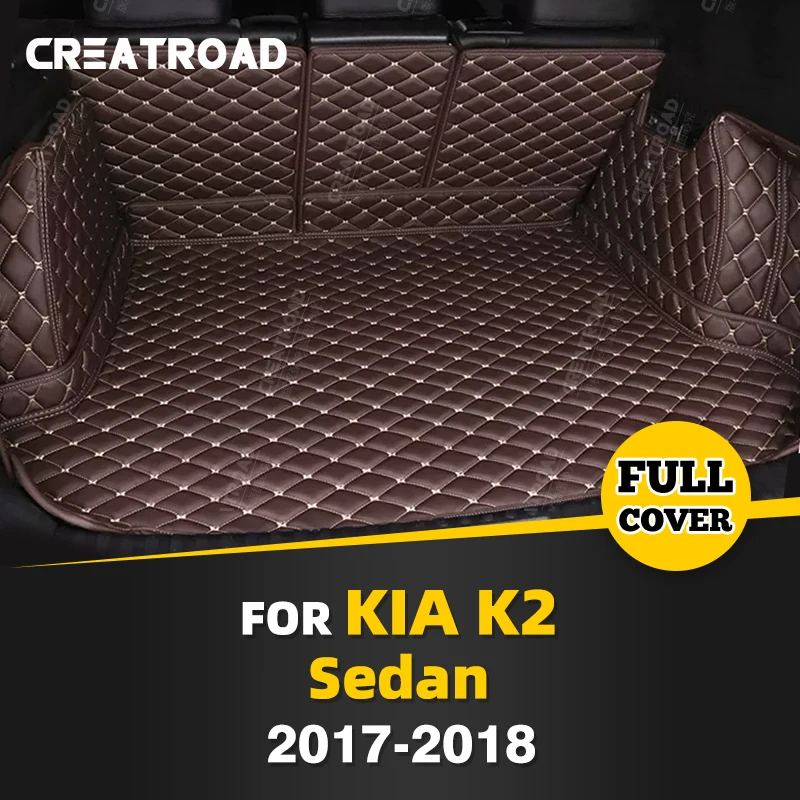 

Auto Full Coverage Trunk Mat For Kia K2 Sedan 2017-2018 16 Car Boot Cover Pad Cargo Liner Interior Protector Accessories