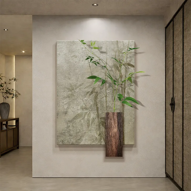 Bamboo security entrance decoration painting corridor corridor tea room painting living room sofa background wall hanging painti