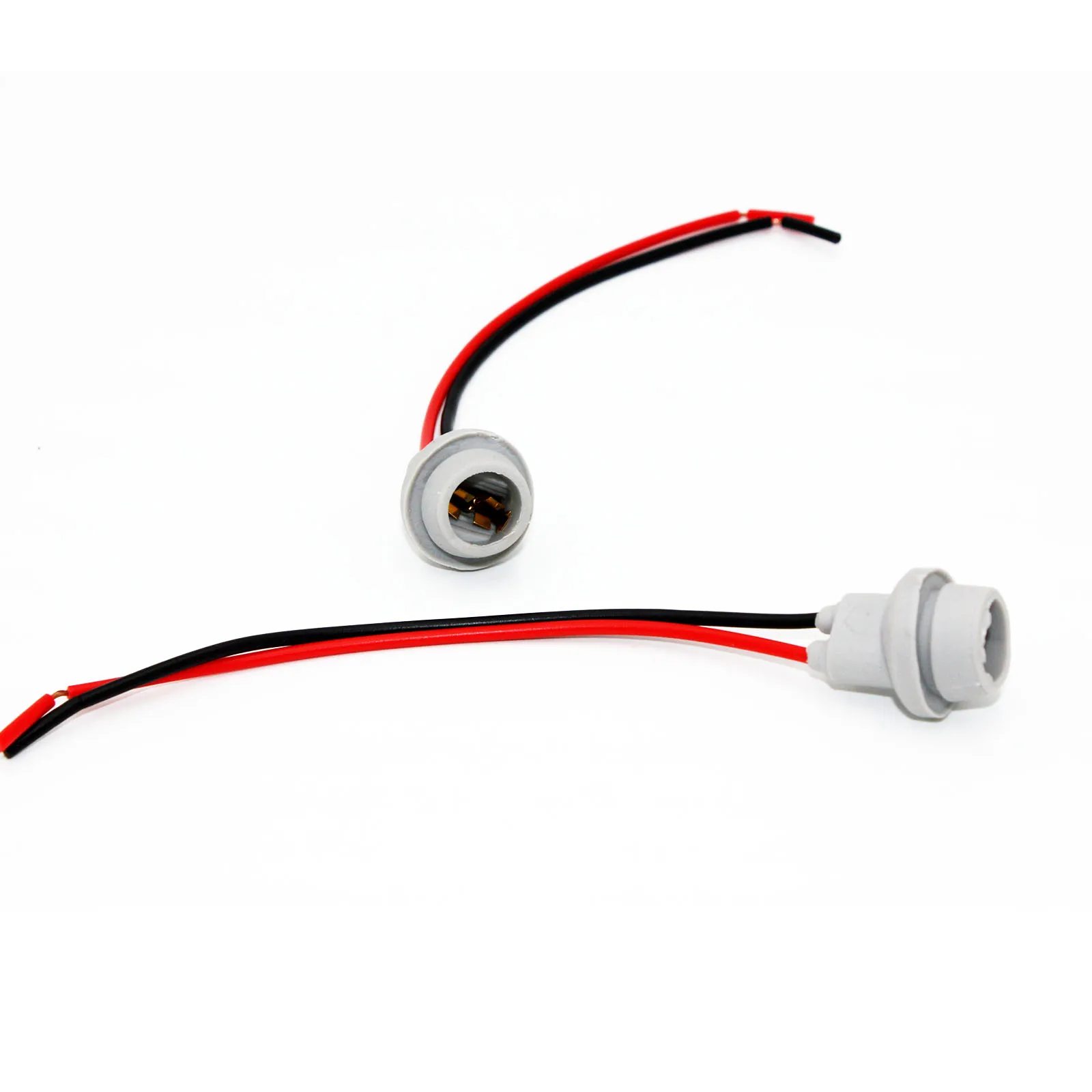 4 pçs de borracha t10 base conectar cablagem wy5w w5w lâmpadas soquete adaptador carro caminhão marcador lateral/luzes estacionamento suporte da lâmpada cinza