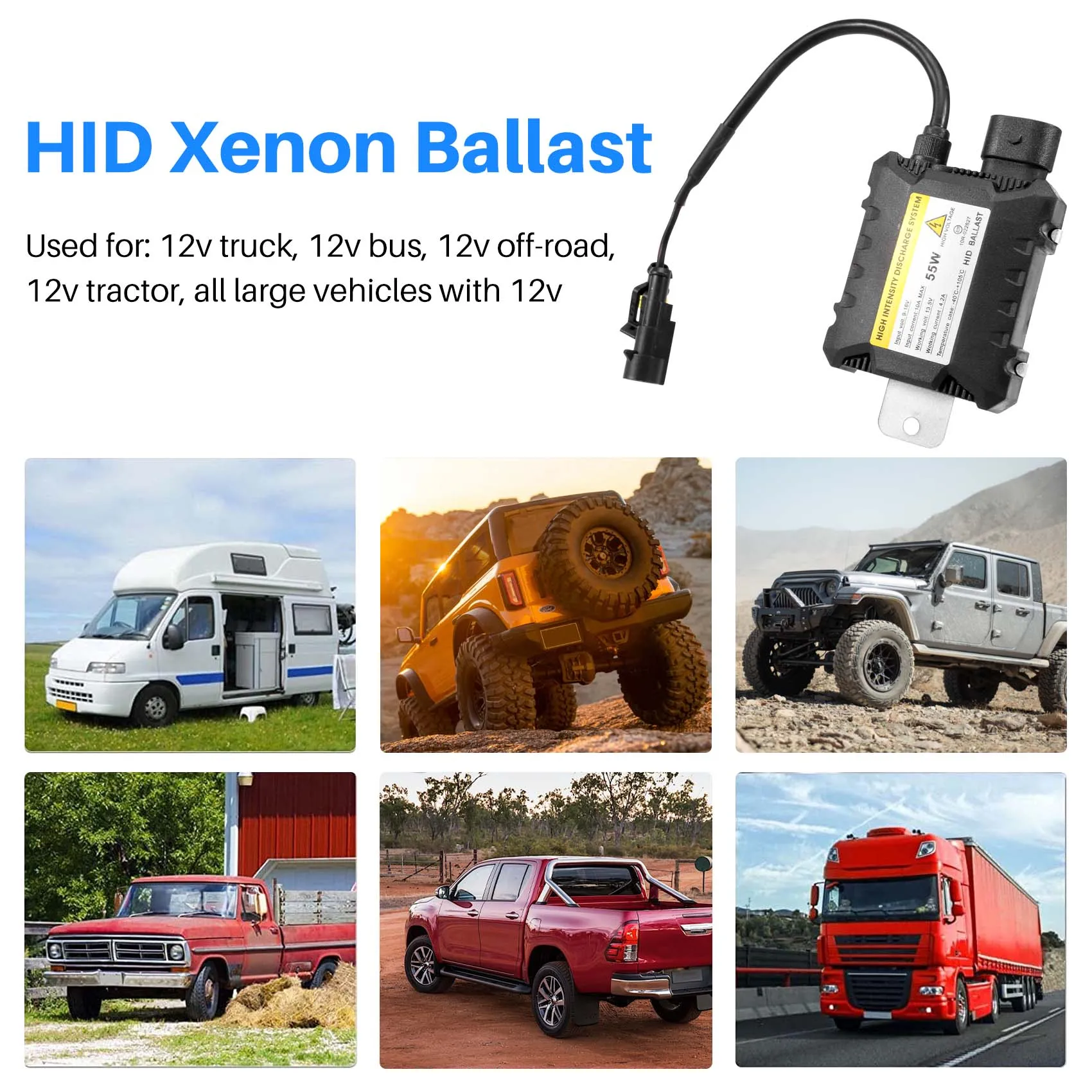 AU28-55W HID Bi Xenon Ballast 12V Digital Slim Ballast Fast Bright Electronic Ballast For H1 H3 H3C H4-1 H4-2 H7 H8 9005 9006
