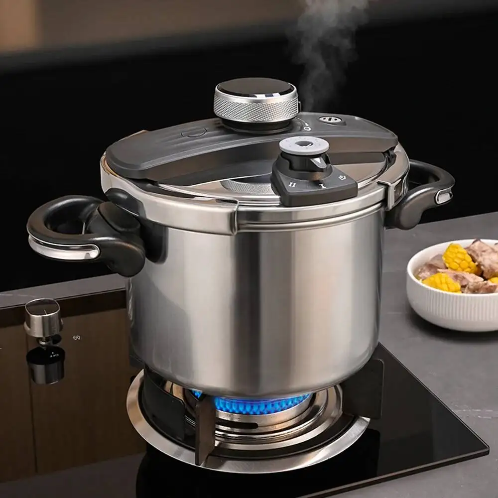 6L Kitchen Pressure Cooker 120kPa Multifunctional Pressure-Limited Explosion-proof 304 Stainless Steel Pressure Pot