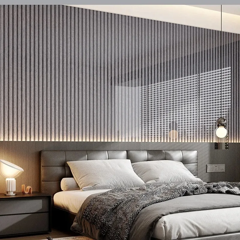 

Stripe Pattern Self-adhesive Foam Wall Stickers Glossy Wood Grain Wallpaper Ceiling Wall Decor Easy To Install Wall Plane Tile