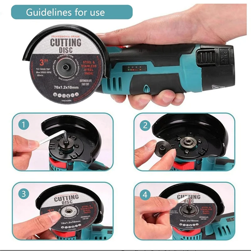 

B08B-76 мм для режущих дисков, набор из 18 шт., для металлических угловых шлифовальных дисков в комплекте