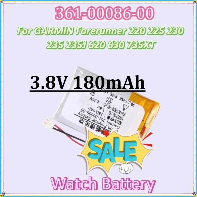 

3.8V 180mAh for GARMIN Forerunner 220 225 230 235 235J 620 630 735XT Batteries Replacement Watch Battery New 361-00086-00