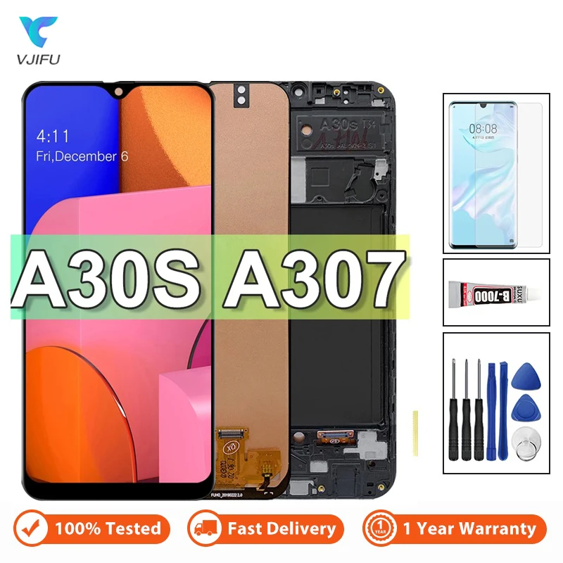 

Display For Samsung Galaxy A30S A307 LCD Touch Screen Digitizer Assembly with Frame For Samsung A30s A307 A307F A307G A307YN