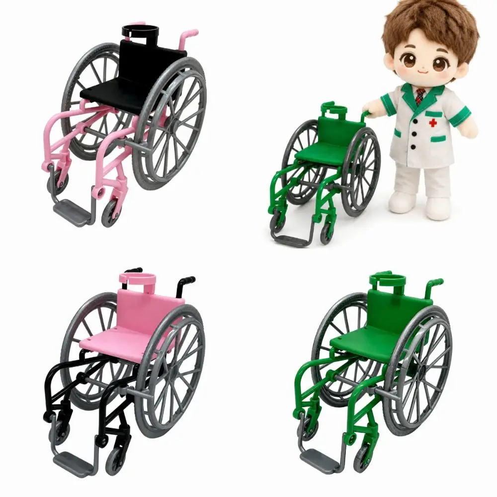 1/6 Scale Miniature Wheelchair Toy Safe Plastic Material Realistic Design Simulation Wheelchair Model Rehabilitation Style