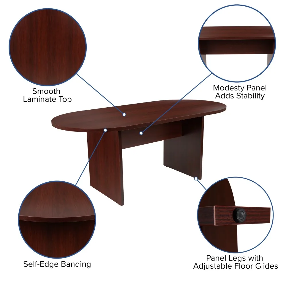 Jones 6 Foot (72 Inch) Ovale Tafel In Kersenwit Bureau Kantoormeubilair Taboret Conferentietafels En Stoelen En Kamer