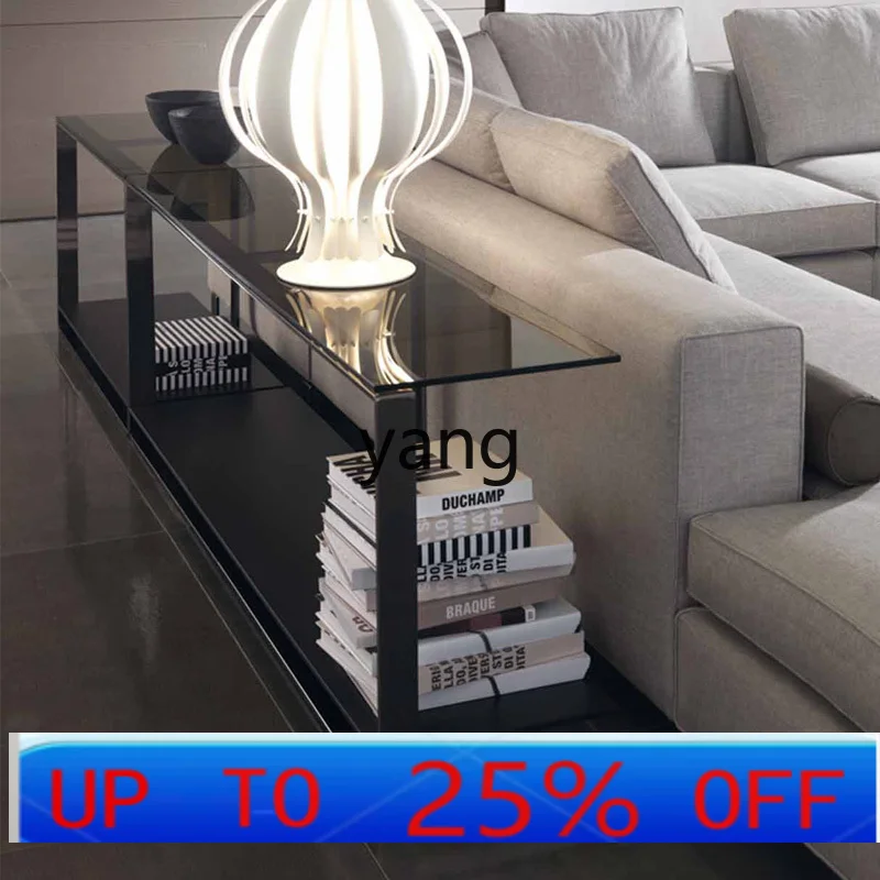 

LCX Minimalist Sofa Side Table Cabinet Tempered Glass Modern Simple Living Room Storage Corner Table