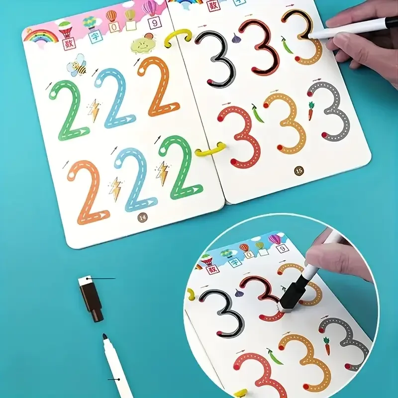 الصفحة 32 كتاب كتاب كتابة للأطفال قابل لإعادة الاستخدام - دفتر ملاحظات للتدريب قابل للمسح للأعمار من 3 إلى 6 سنوات |   وسادة تعليمية متينة للتدريب على الكتابة اليدوية