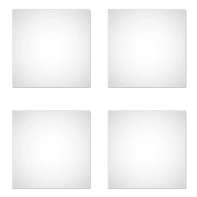 BUONO-4 Pezzi Specchio autoadesivo non in vetro Specchio sottile flessibile per decorazione da parete fai-da-te per camera da letto familiare Armadio Bagno Durevole