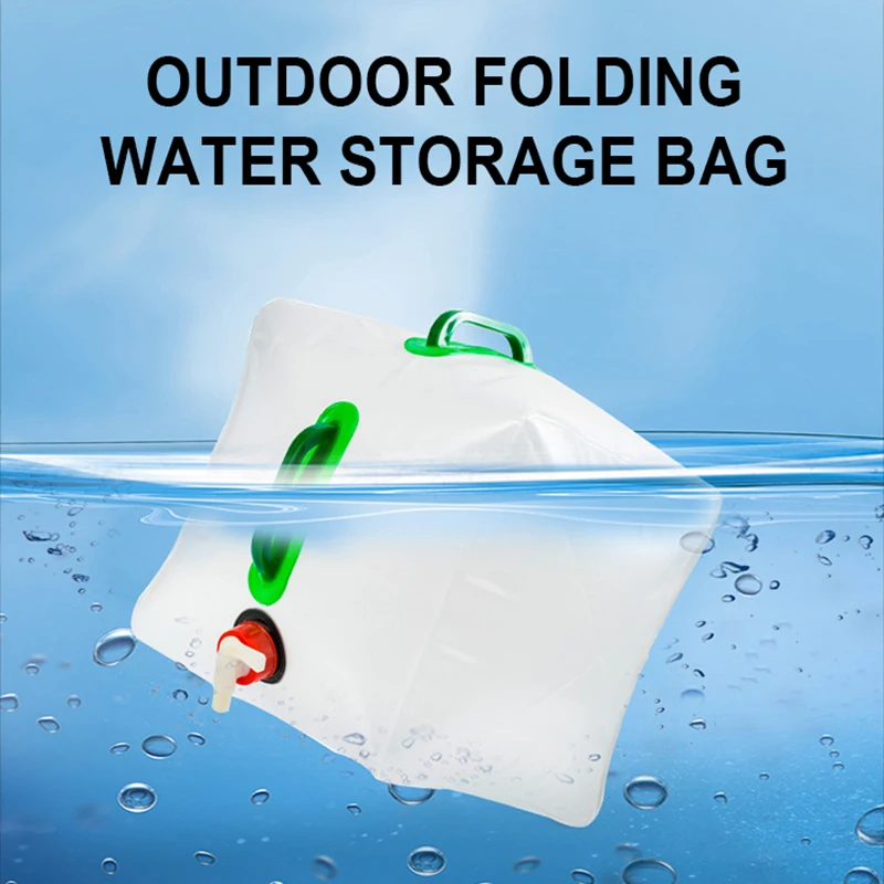 W001 Outdoor pvc 20 liter water bag camping foldable water container with faucet