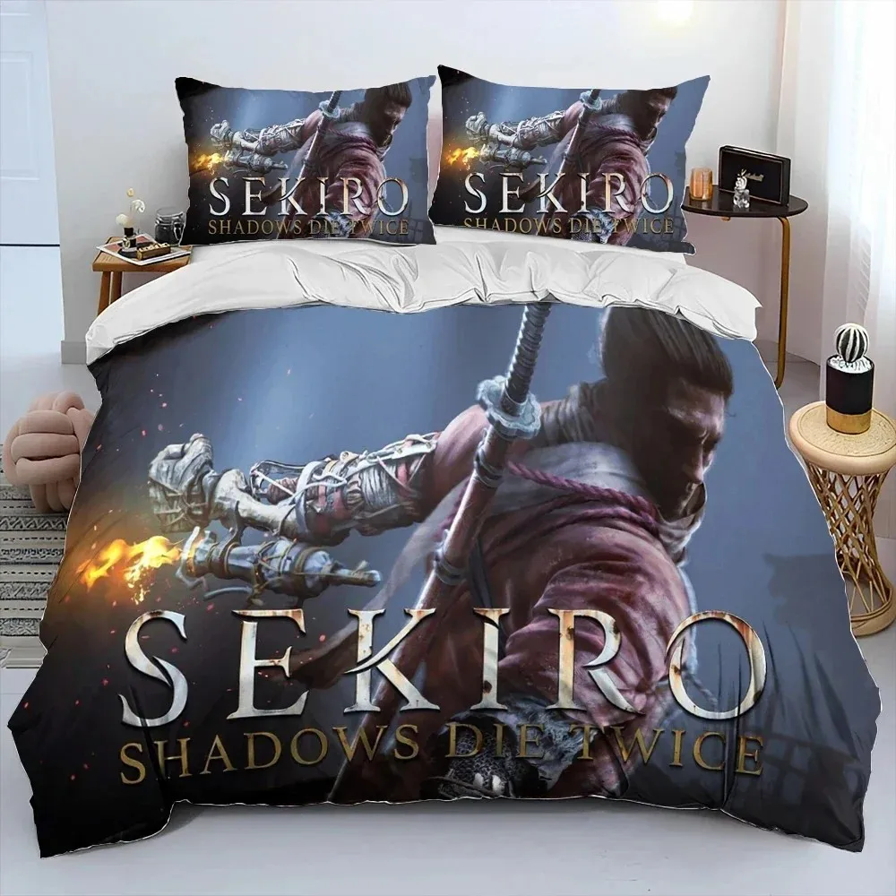 

3D Print S-Sekiro Shadows Die Twice Game Комплект постельного белья Пододеяльник Постельное белье Комплект пододеяльников Наволочка Одеяло King Queen Size