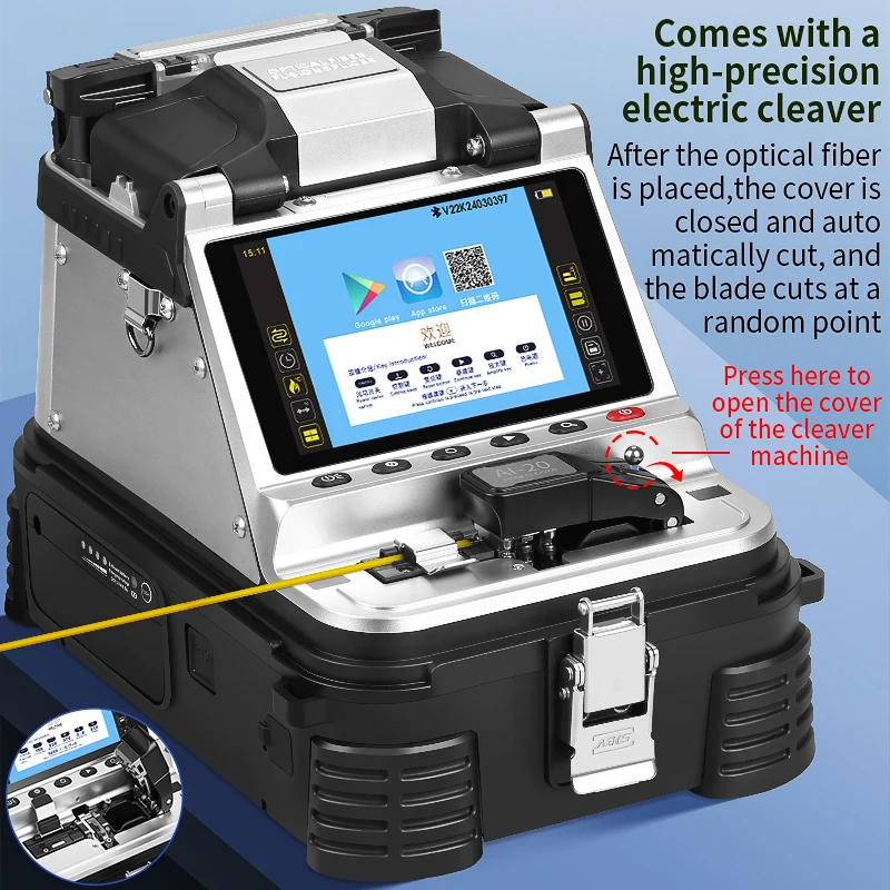 COMPTYCO AI-20/AI-30 Fiber Optic Fusion Splicer 6 Motors Multilingual Optical Fiber Core Heat Fusion Machine Built-in OPM VFL
