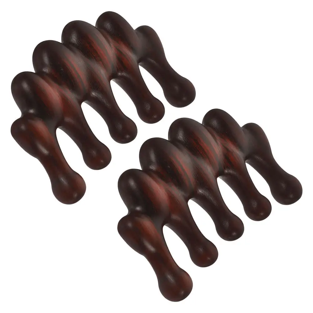 

Набор из 2 деревянных расчесок для массажа кожи головы с широкими зубьями, портативный массажер для ухода за волосами, распутывающая расческа для кудрявых и прямых волос