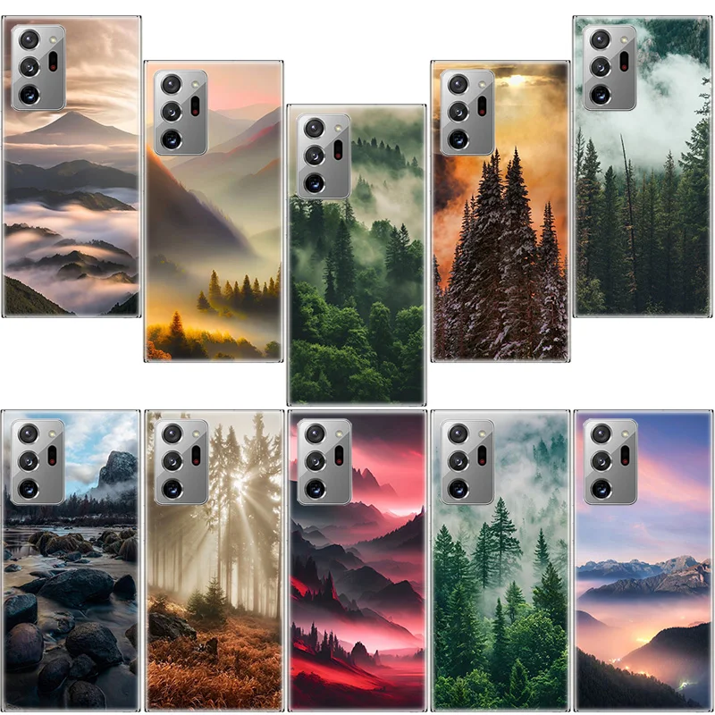 Mountain Forest Phone Case For Samsung S24 S23 S22 Ultra S21 Plus Galaxy S20 FE S10 Lite S10E S9 S8 S7 S6 Edge Cover Capa Soft T