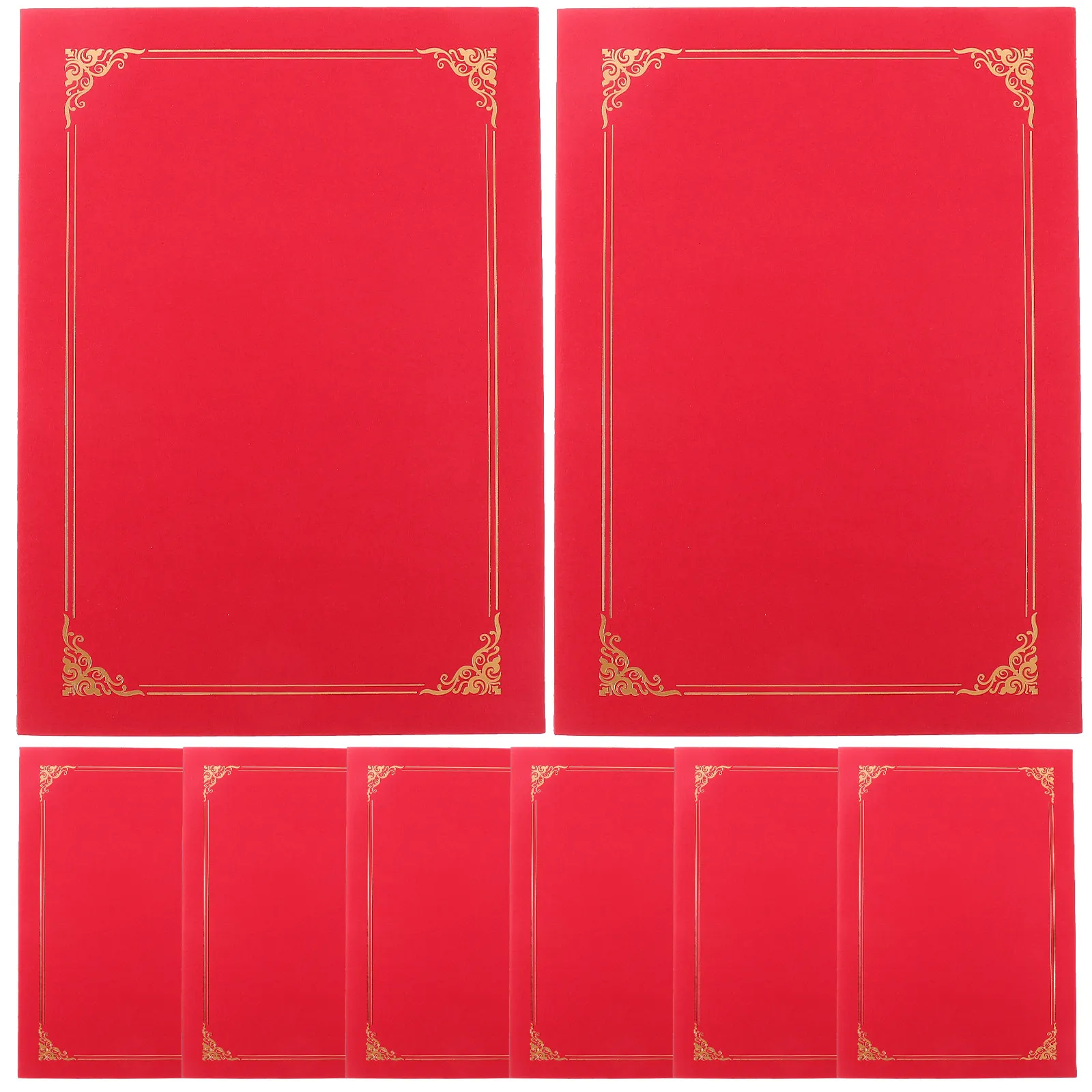 

10Pcs Paper Certificate Cover Diploma Holder for Graduation Ceremonies Award Certificates Storage Elegant Simple Design Document