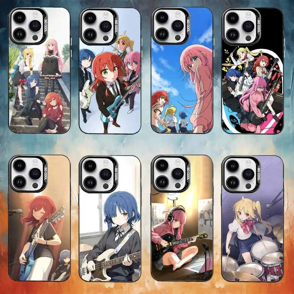 

B-Bocchi the Rock Band Phone Case For iPhone17,16,15,14,13,12,11 Plus,Pro Max Black Candy Matte Shockproof Cover