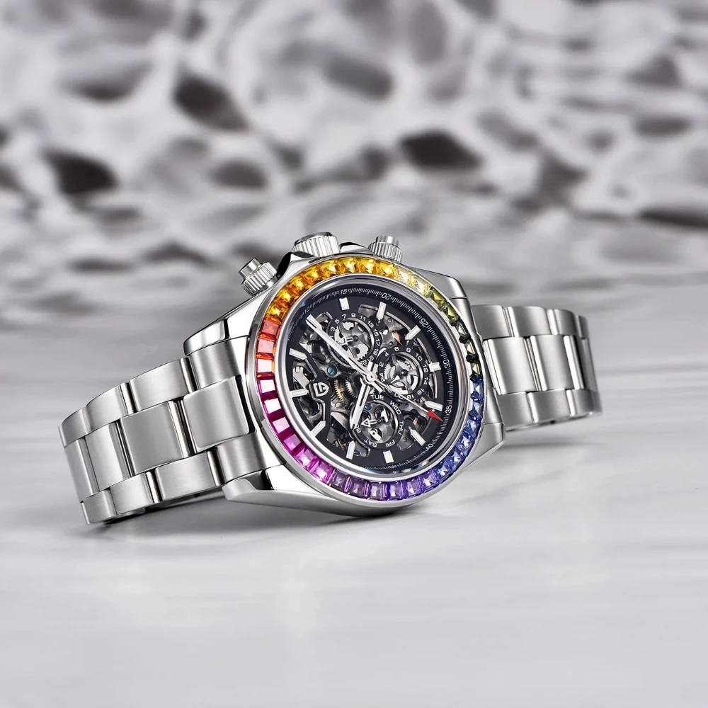PAGANI DESIGN Luxury Men's Mechanical Watch Stainless Steel Strap Cool Hollow Pagani Design Watches for Man Reloj Hombre