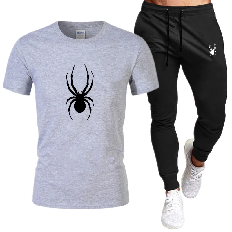 2 Stück Herren Outfits Herren Set Baumwolle T-Shirts Hosen Sporta nzug Jogging Set Trainings anzug Casual Streetwear Baumwoll hose Sets Männer