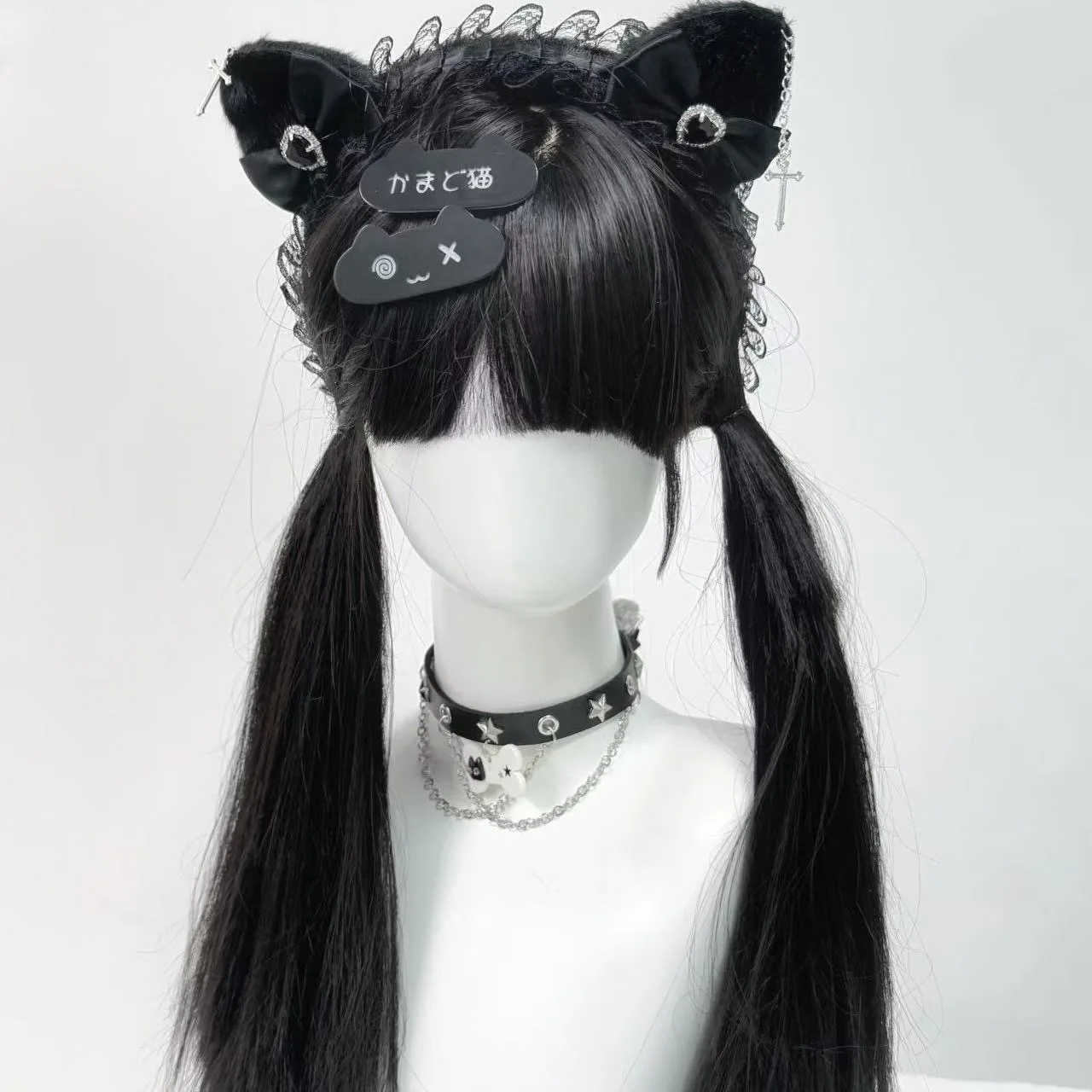 Lolita Kawaii แม่บ้าน Hairband ผู้หญิง Landmine ผม Band แมวหูลูกไม้ Bowknot Headband คอสเพลย์ปาร์ตี้อุปกรณ์เสริมผม