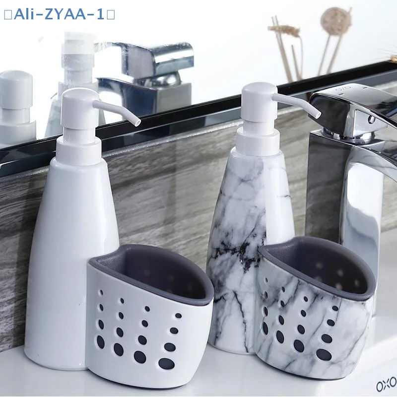 

【ZYAA-1】1PC Liquid Dispenser Home Detergent Storage Box Sponge Drain Rack Container Drainboard Soap Dish Organizer 2 In 1