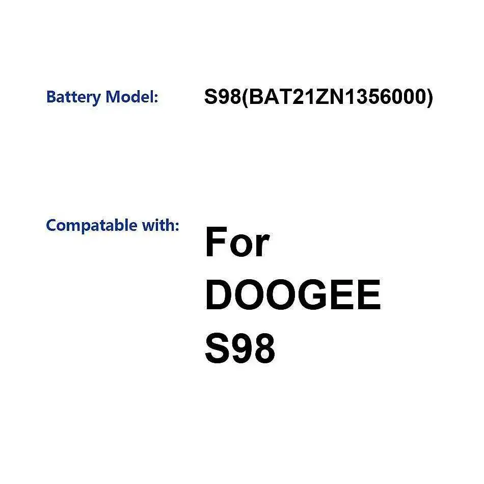

Безопасный аккумулятор для мобильного телефона Doogee S98 BAT21ZN1356000 6000 мАч