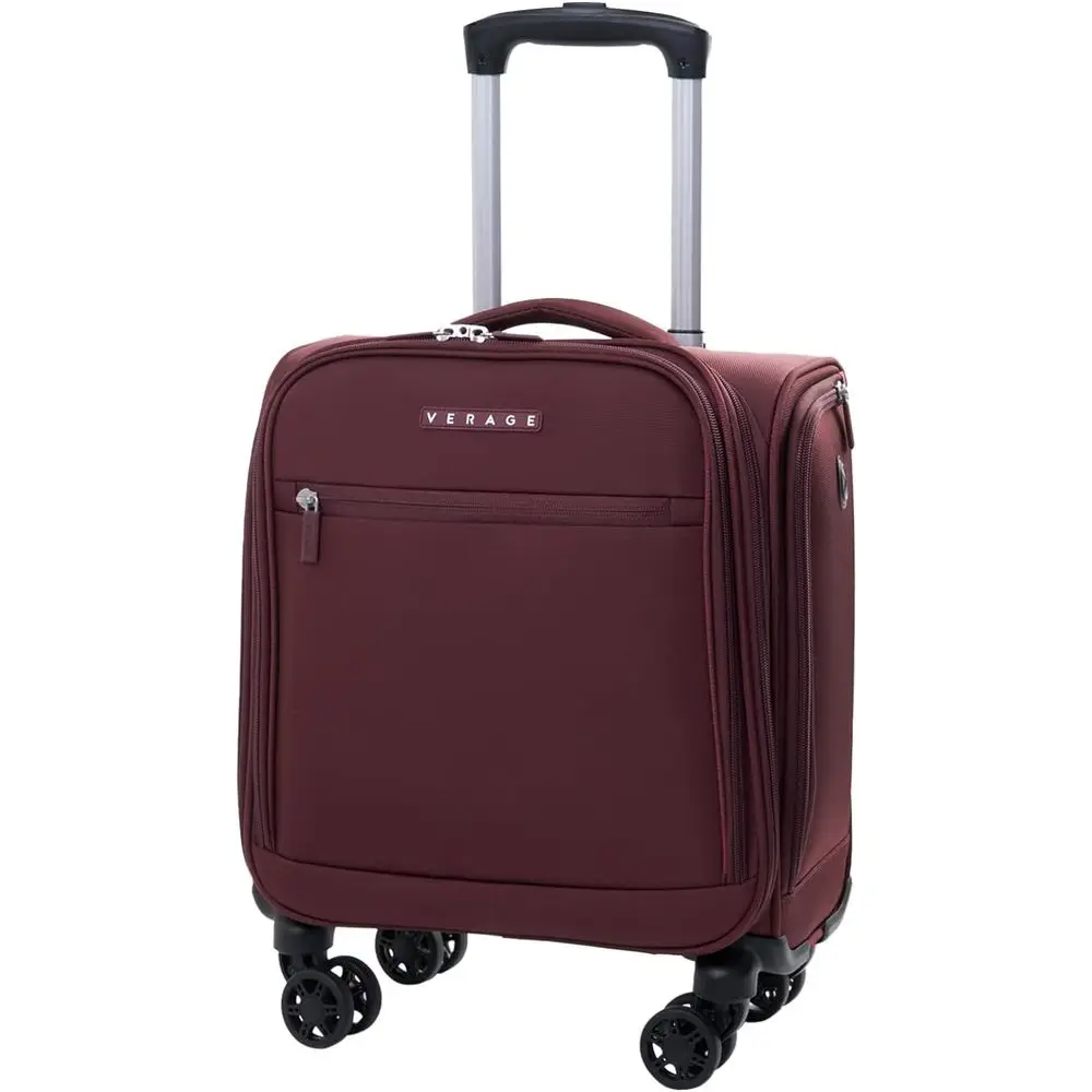 

Легкий чемодан-спиннер 14,5 дюймов для путешествий, подходит для мужчин и женщин, бордовый цвет