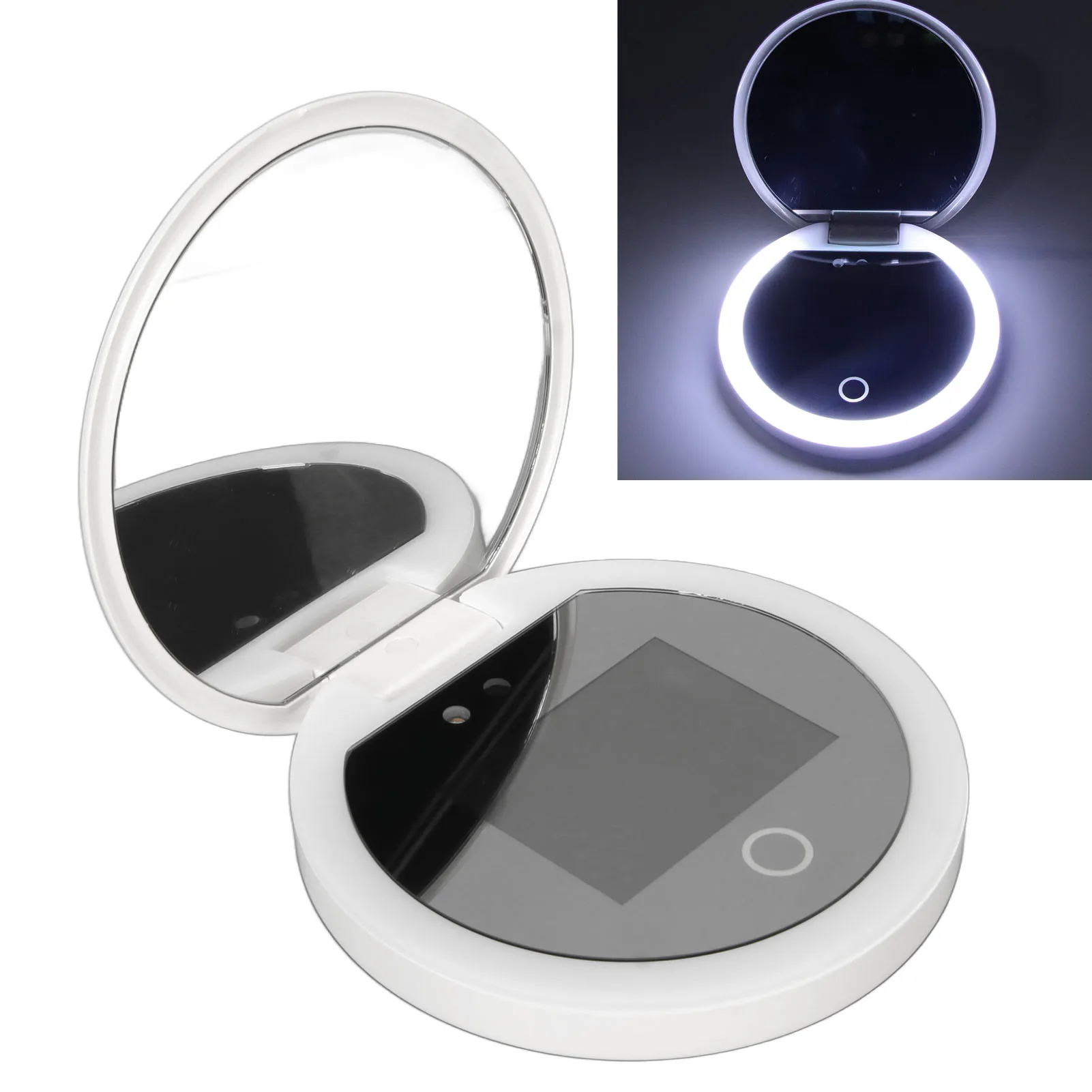 

Mirror Sunscreen Mirror UV Mirror Sunscreen Testing Camera with Light 2X Magnification Travel Makeup 3.5in Size L