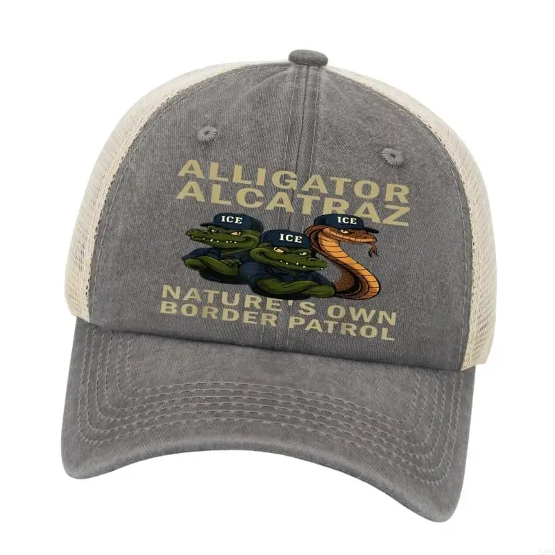 قبعة بيسبول قابلة للحمل بطباعة التمساح من نسيج البوليستر المسامي، قبعة عصرية مثالية للتنزه سيرًا على الأقدام ورحلة الشاطئ والصيف #2