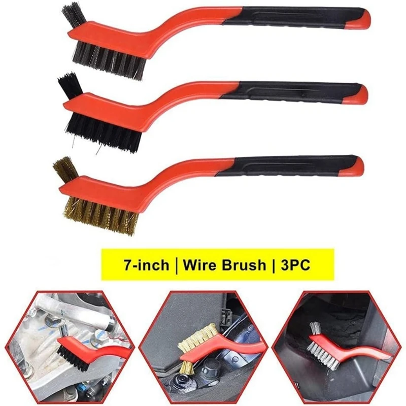 547C 18Pcs Car Wheel Brush Tire Cleaner Washing Tool Electric Drill Brush Replacement