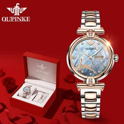 OUPINKE-relojes mecánicos automáticos de lujo Para Mujer, conjunto de relojes de pulsera impermeables, 3180