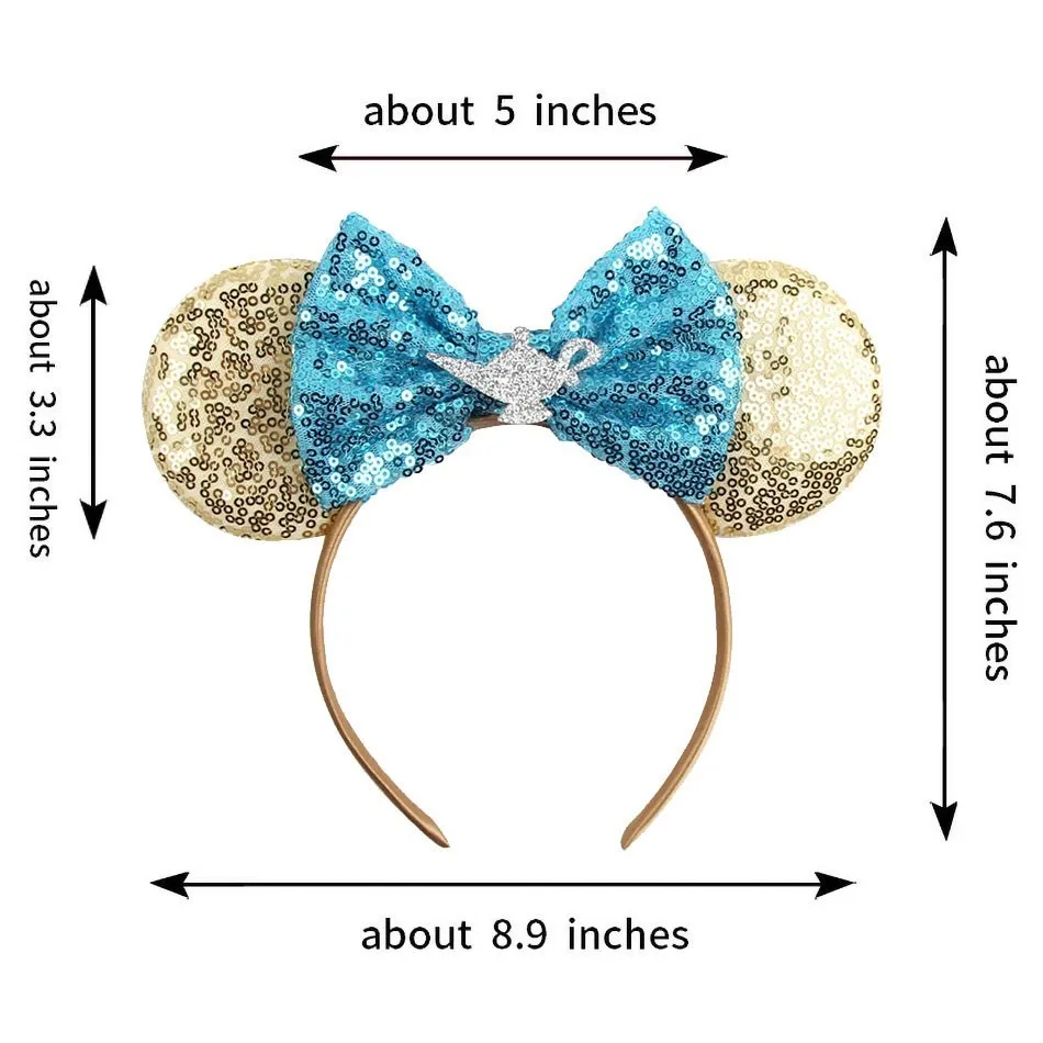 Children Headband   Girls Mouse Ear Sequins Hair Accessories Baby Kids Christmas Jasmine   Rapunzel Elsa Clover Hair Band