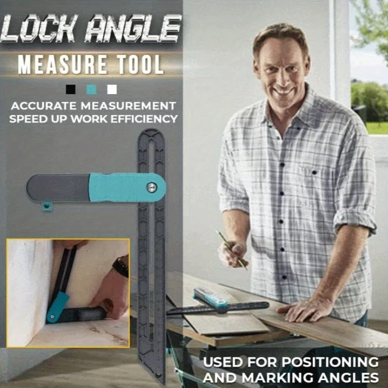 Lock Angle Measure Tool: An Angular Bevel Gauge with Marking Function for Flooring, Carpentry, Woodworking, Furniture Building