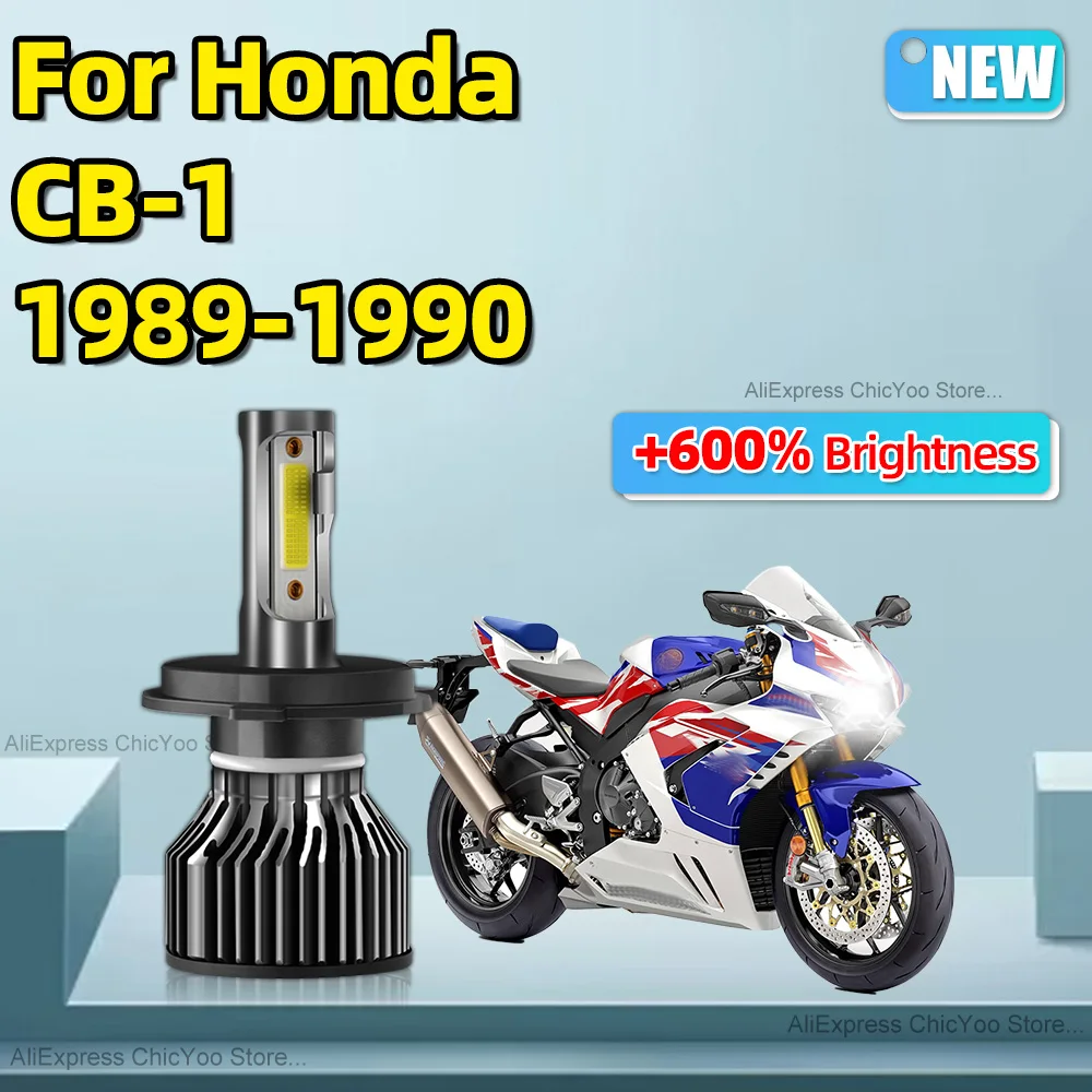 

For Honda CB-1 1989 1990 Motorbike LED HeadLamp H4 Bulb 60W HiLo Lamp 6000K Long Life Driving Light with Fan Cooling