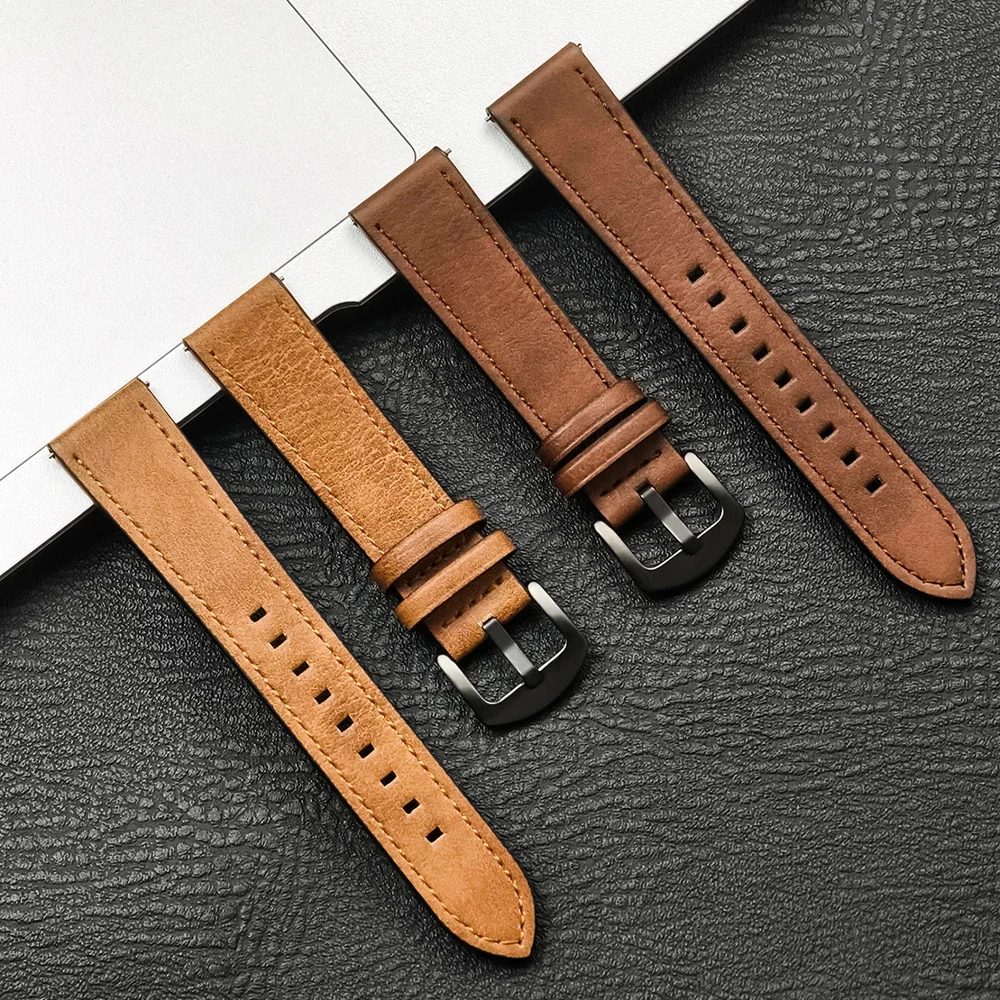 Quick Release Watch Band for Men Women 20mm 22mm Universal Leather Bracelets Watchband Leather Watch Strap Replacement Belt