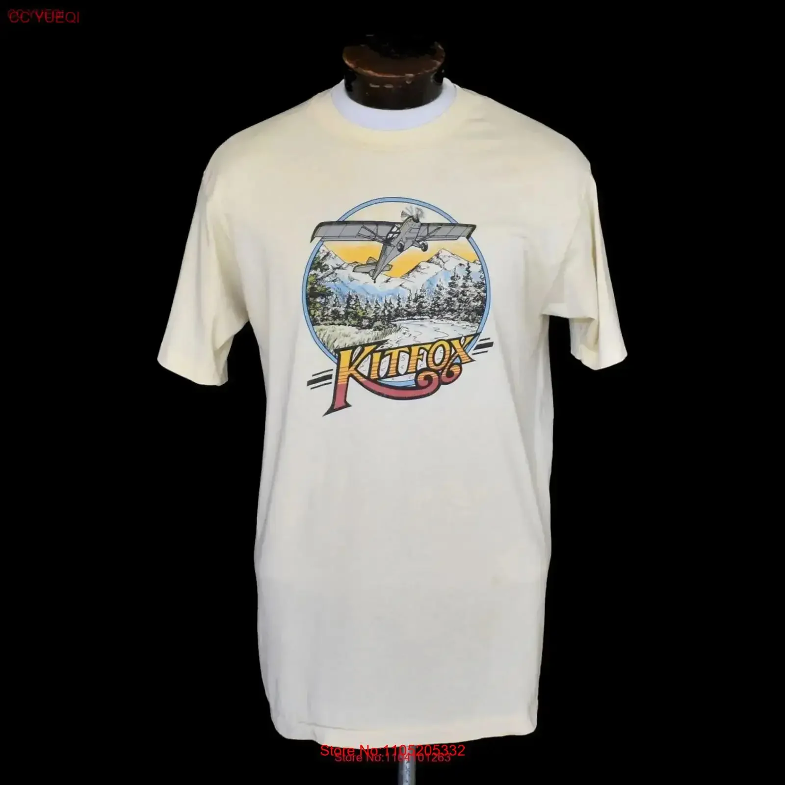 Camiseta Vintage de avión Kitfox de los años 80, avión ligero de los años 80, talla mediana a grande, vintage, lavado, ligeramente gráfico, cómodo