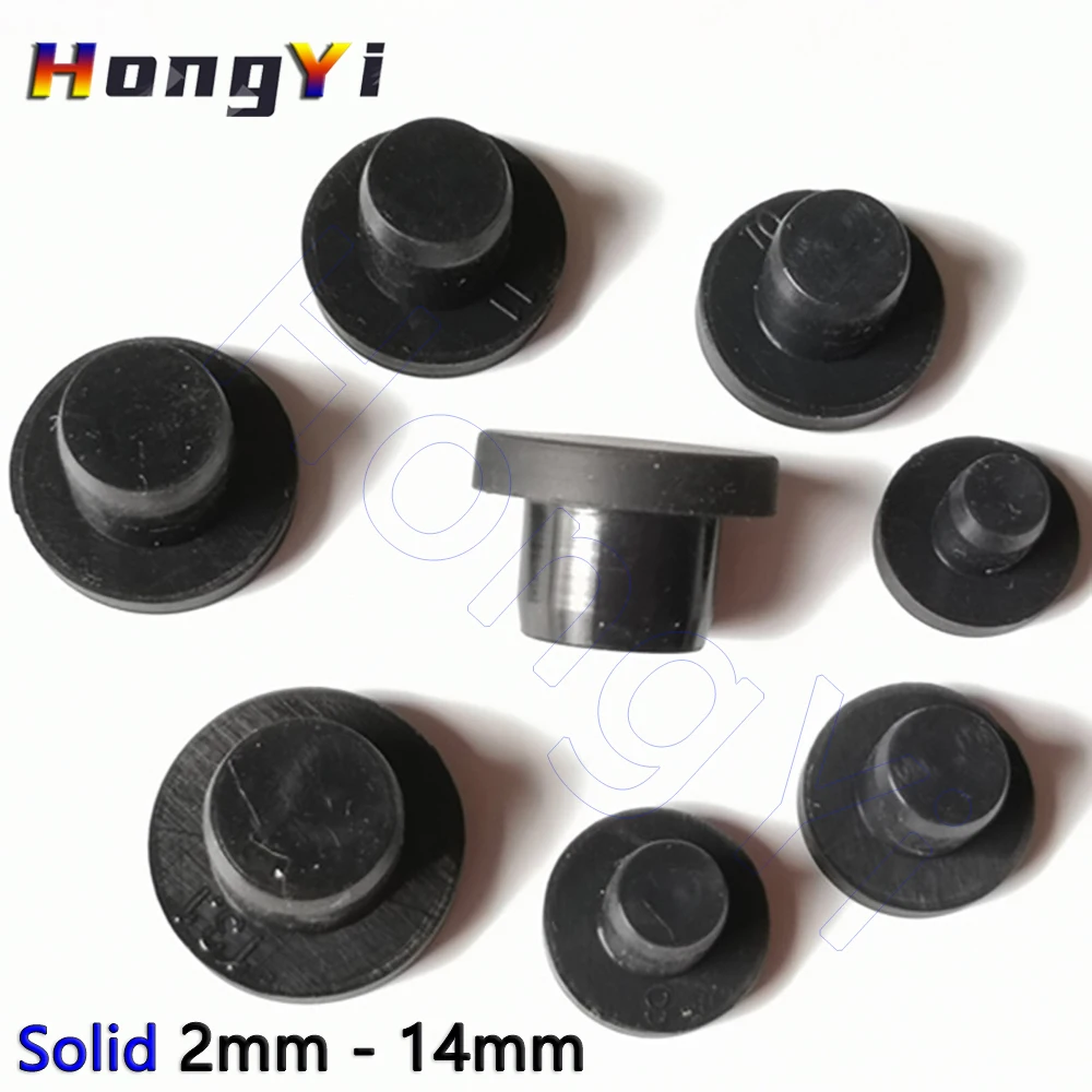 2Pcs 2mm - 14mm Black Silicone Rubber Solid Stopper Plug Sealing Cap Dust Plugs,Inserts Bungs End Cap