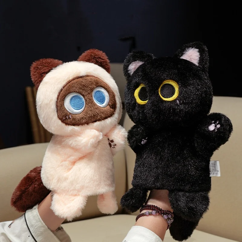 35 سنتيمتر Kawaii القط ألعاب من نسيج مخملي دمية يد لينة محشوة الحيوان الأسود القط دمية عيد الميلاد هدية عيد ميلاد للأطفال