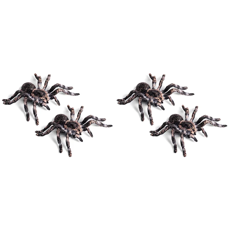 4 unidades 9,5 cm grande falso realista aranha inseto modelo divertido Halloween assustador adereço