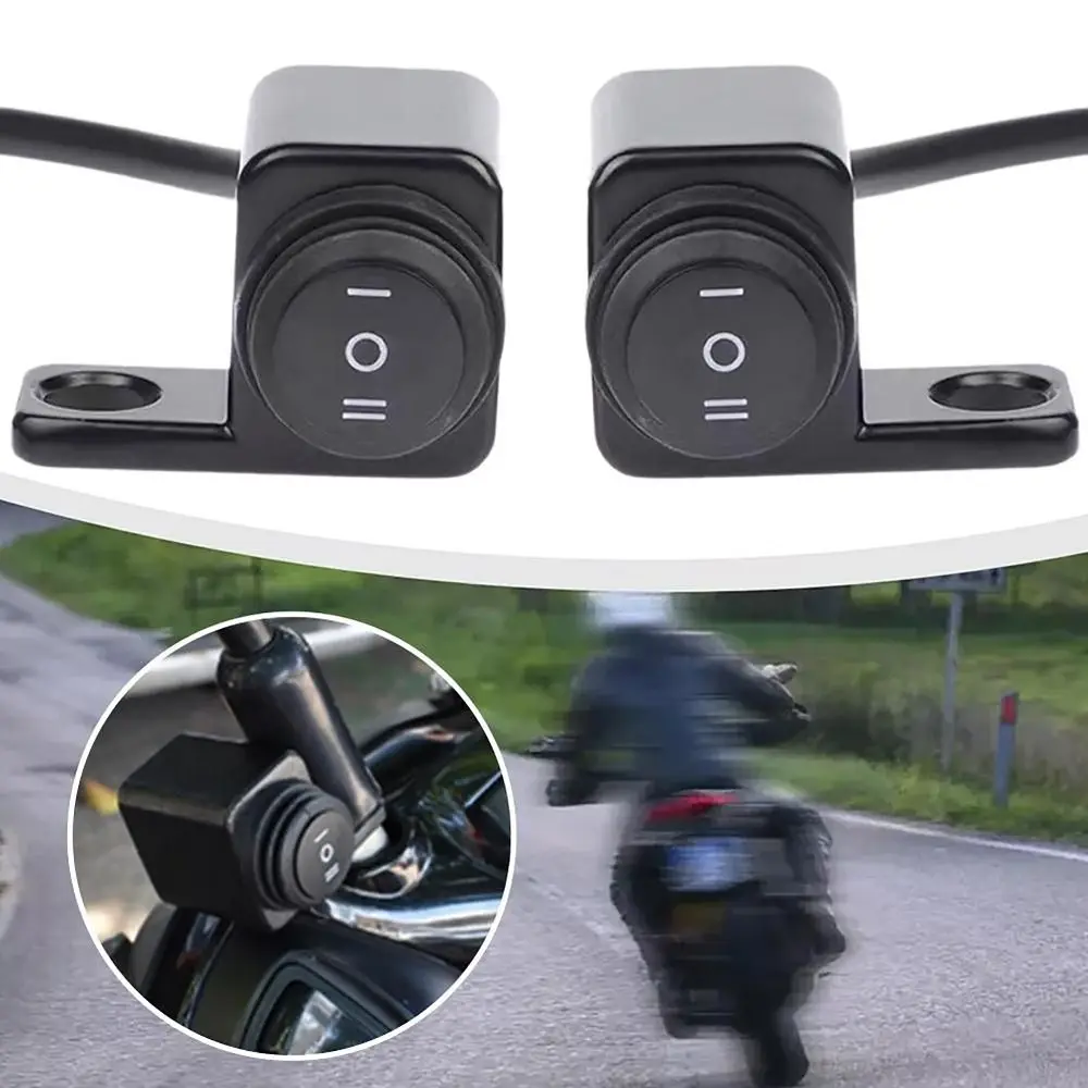 3-Way Motorcycle Handlebar Switch Aluminum Alloy Modification Accessories Motorcycle Light Controller Side Mirror Mount