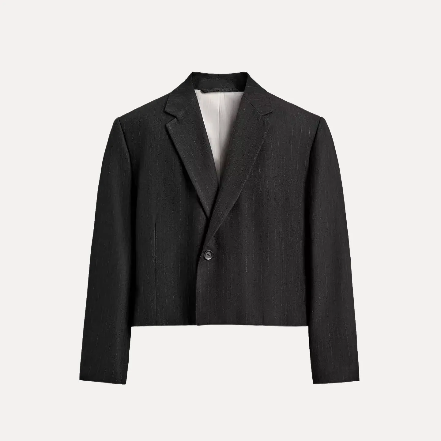 

Модный повседневный мужской пиджак в полоску свободного кроя, зимняя новинка, однотонный, с длинным рукавом, приталенный крой