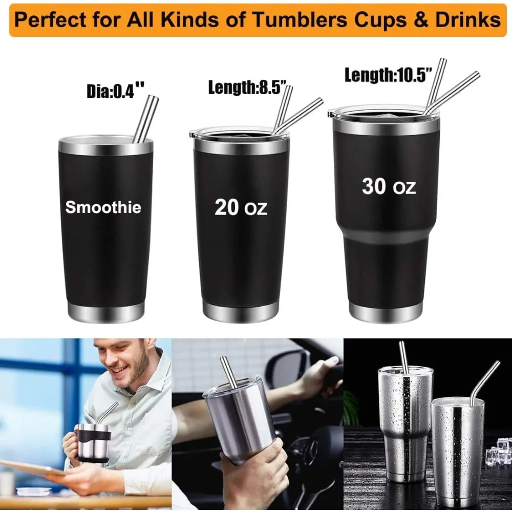 304 Stainless Steel Straw Bar Accessories Tools Metal Reusable Straws Bubble Tea Drinking Straw Reusable Tubes For Drinks