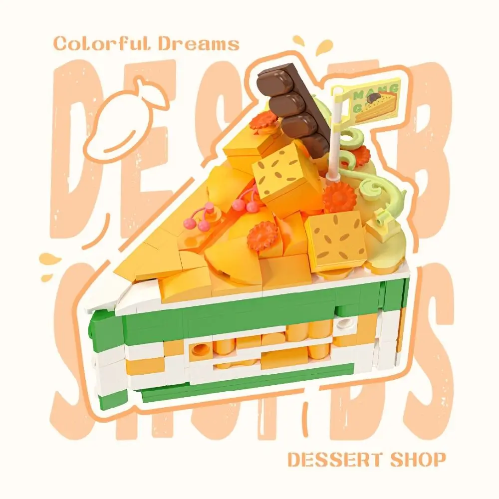 

Строительные блоки с узором десерта, пластиковая модель сладкого торта, сделай сам, сборная игрушка, развивающая игрушка, строительный кирпич, праздничные подарки